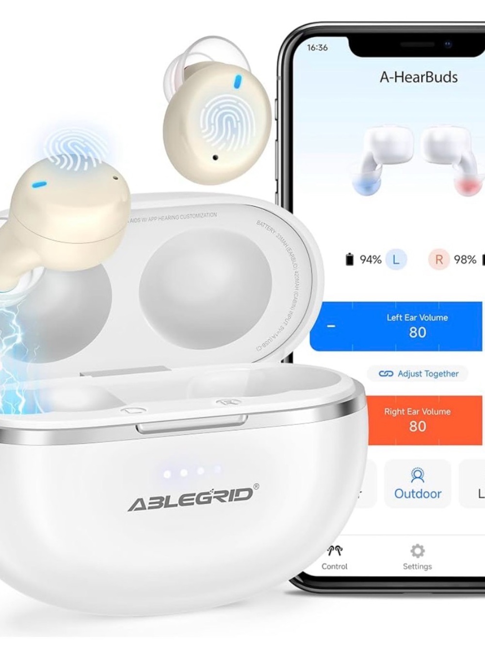 Wireless Earbud Headphones in Cream White - True Wireless Bluetooth Earbuds BB3
